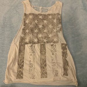 Tan cut out tank top